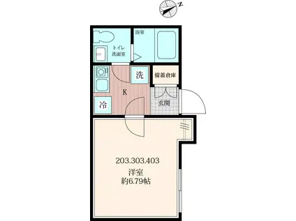 アルデンシア(1K/3階)の間取り写真