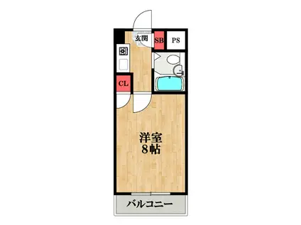 クリスタ 天王寺(1K/1階)の間取り写真