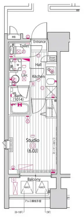 ガーラ・グランディ品川 9階階 間取り