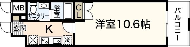 ウイング稲荷町(1K/7階)の間取り写真