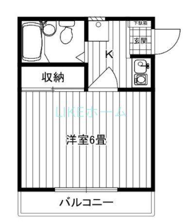 ウインシティ(1K/2階)の間取り写真