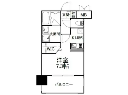 エンクレスト天神AVANT (1K/5階)の間取り写真