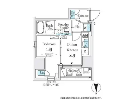 ジオエント秋葉原(1DK/2階)の間取り写真