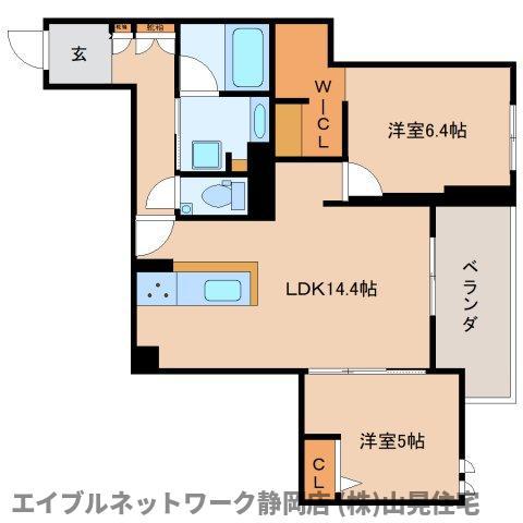 AVANCE東草深ウエスト(2LDK/2階)の間取り写真