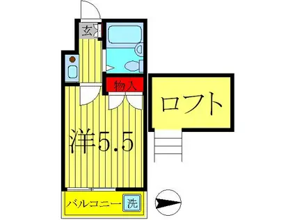 ルミエール柏第2(1K/1階)の間取り写真
