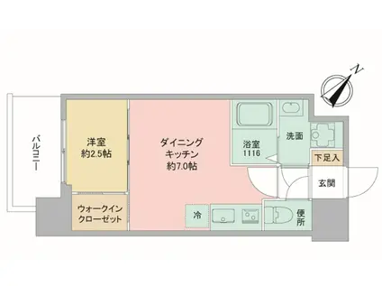 セレニテ神戸西エクラ(1DK/4階)の間取り写真