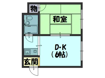 レジデンス五位(1DK/3階)の間取り写真