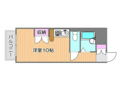 カーサ・プリメラ(ワンルーム/1階)の間取り写真