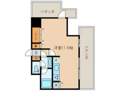 CREST本郷(ワンルーム/11階)の間取り写真