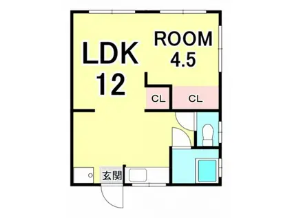 OLIVE HOUSE I(1LDK/1階)の間取り写真