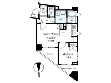 コンフォルテハイム池袋(1LDK/2階)の間取り写真