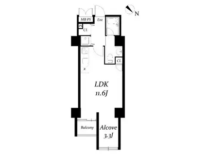 アーバンパーク代々木(1LDK/3階)の間取り写真
