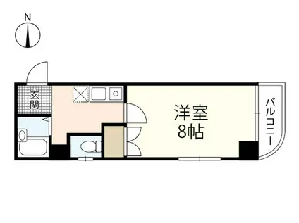 スリーゼ白島(1K/2階)の間取り写真