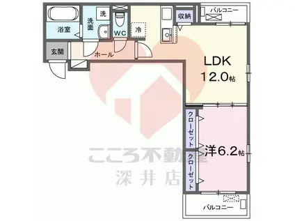 ＪＲ阪和線 津久野駅 徒歩25分 3階建 新築(1LDK/2階)の間取り写真