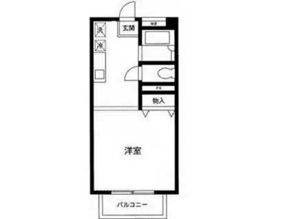 コトー三田(1DK/1階)の間取り写真