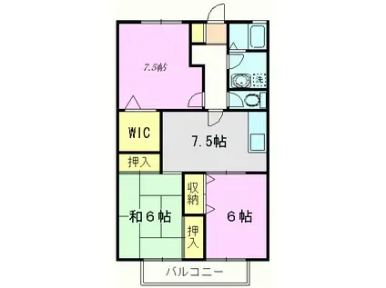 ドリームガーデン(3DK/1階)の間取り写真