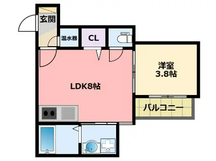 メゾンプラーナ笠屋(1LDK/3階)の間取り写真
