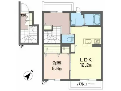 グランカーサ(1LDK/1階)の間取り写真