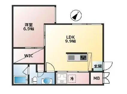 88.SANGENJAYA(1LDK/3階)の間取り写真