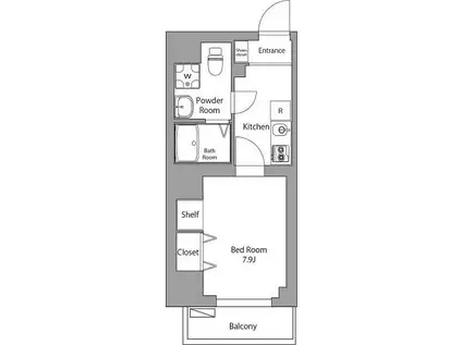 ABODE東浅草(1K/5階)の間取り写真