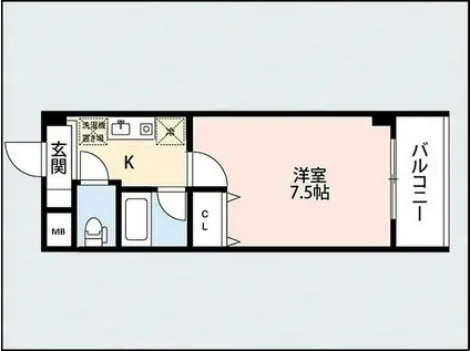 パンウエストリート(1K/3階)の間取り写真