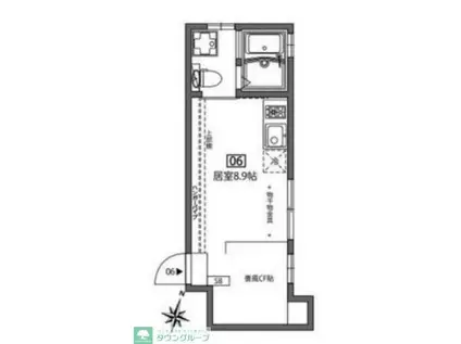 グランエッグス新宿中井(ワンルーム/1階)の間取り写真