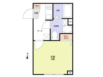 VISTA MAGOME(1K/2階)の間取り写真