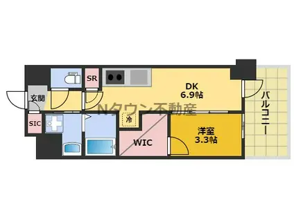 エステムコート名古屋新栄Vラポール(1DK/3階)の間取り写真