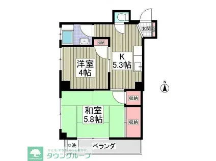 ハイグランデューレ(2DK/2階)の間取り写真