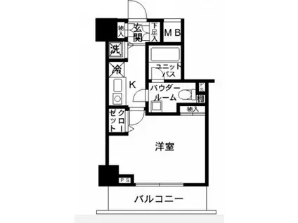 スカイコート押上(1K/2階)の間取り写真