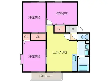 コンフォート打越坂A(3LDK/2階)の間取り写真