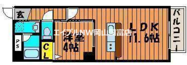 ウイング21中山下(1LDK/8階)の間取り写真