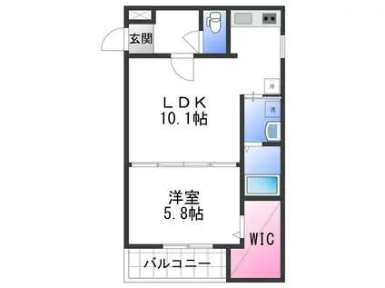 ラフィーネ石本II(1LDK/3階)の間取り写真