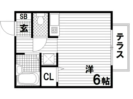 パセオミフネ(ワンルーム/2階)の間取り写真