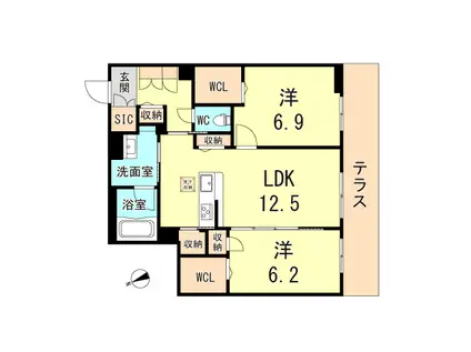 SEASIDE HOUSE(2LDK/1階)の間取り写真