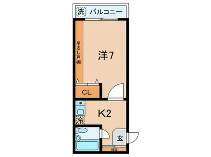 恩田ビル(1K/3階)の間取り写真