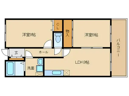 ドムス野中(2LDK/5階)の間取り写真