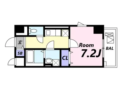 BONHEUR姫路栗山町(1K/3階)の間取り写真