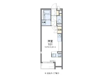 ミランダエタニティII(ワンルーム/1階)の間取り写真