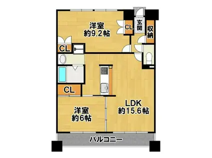 アルファステイツ三田駅前(2LDK/4階)の間取り写真
