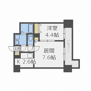 レジディア札幌駅前(1LDK/6階)の間取り写真