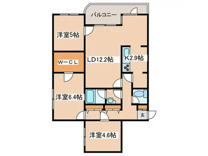 NOAII(3LDK/5階)の間取り写真