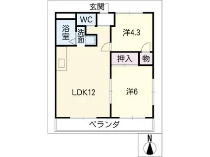 エイトマンション(2LDK/4階)の間取り写真
