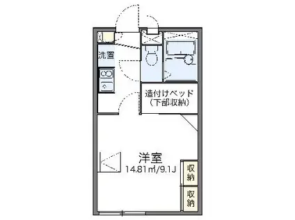 レオパレスこばな(1K/2階)の間取り写真