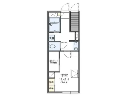 シャルム(1K/1階)の間取り写真