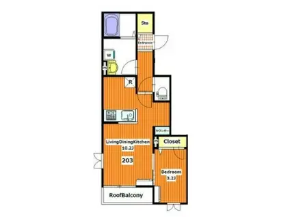 LAULEA LAWE(1LDK/2階)の間取り写真