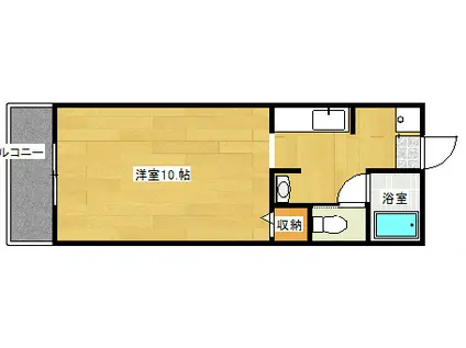 GREEN HILL(1K/1階)の間取り写真