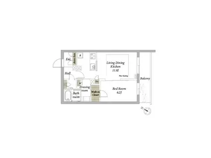 リコラータ(1LDK/3階)の間取り写真