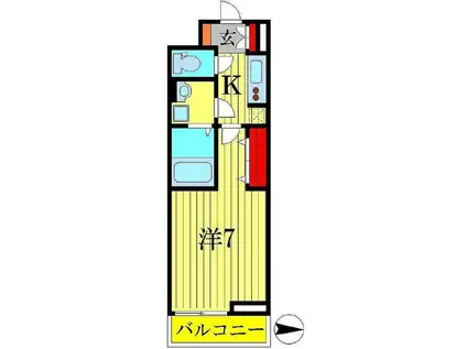アイリス関場(1K/2階)の間取り写真