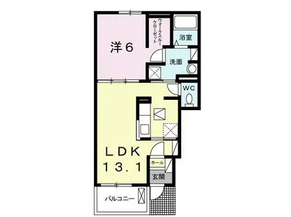 アクティフ宇部III(1LDK/1階)の間取り写真